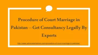 Perform Court Marriage in Pakistan Legally By Experts - Advocate Jamila