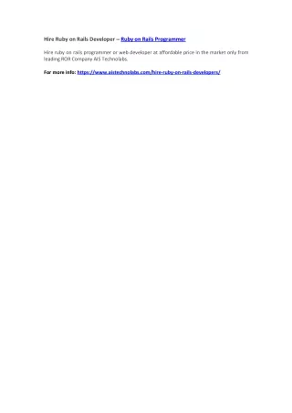 hire ruby on rails developer ruby on rails