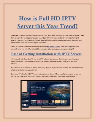 How is Full HD IPTV Server this Year Trend?