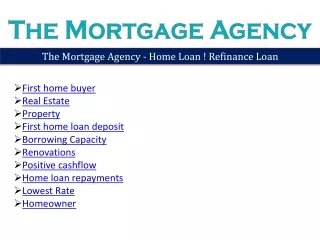 the mortgage agency home loan refinance loan