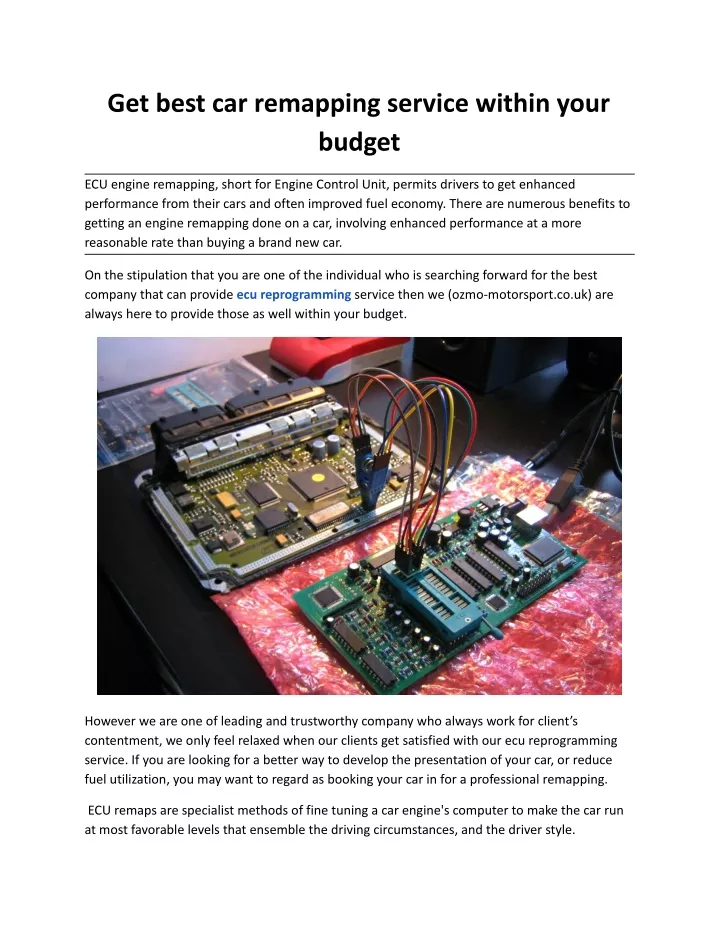get best car remapping service within your budget