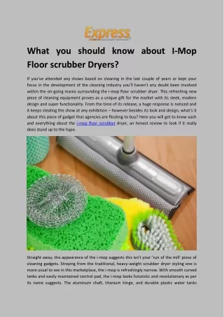 what you should know about i mop floor scrubber