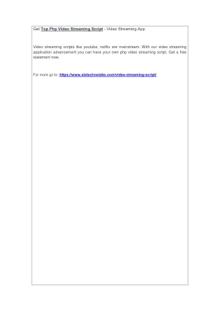 get top php video streaming script video