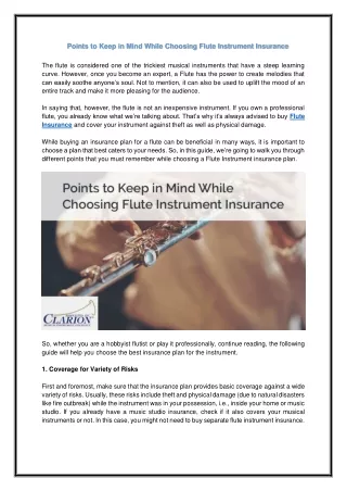 points to keep in mind while choosing flute