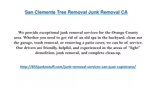 san clemente tree removal junk removal ca