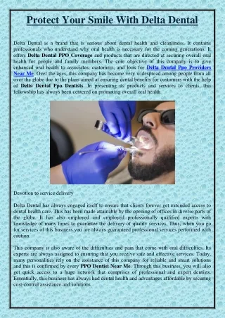 protect your smile with delta dental
