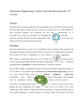 electronics engineering catalyst that