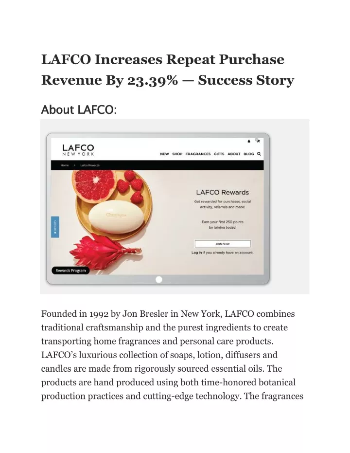 lafco increases repeat purchase revenue