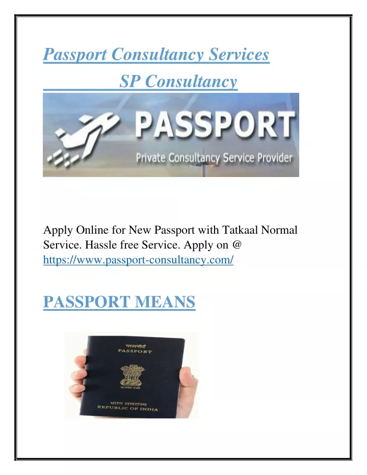 passport consultancy services sp consultancy