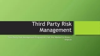 third party risk management