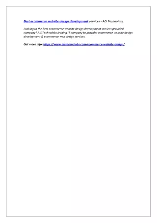 best ecommerce website design development