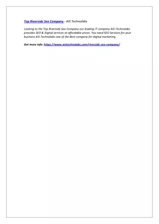 top riverside seo company ais technolabs