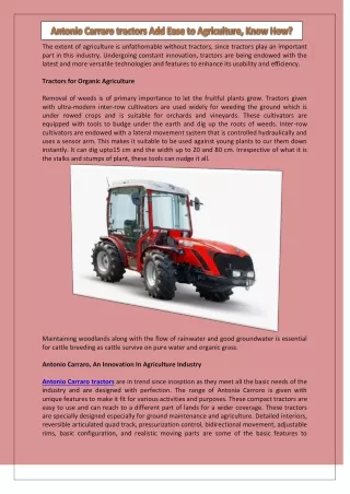 Select the Best Antonio Carraro tractors
