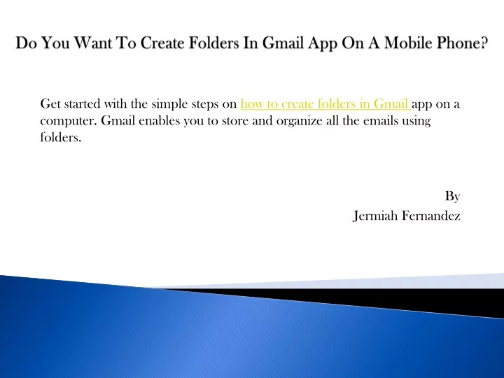 do you want to create folders in gmail app on a mobile phone