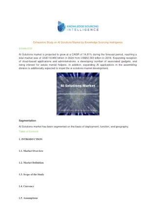 exhaustive study on ai solutions market