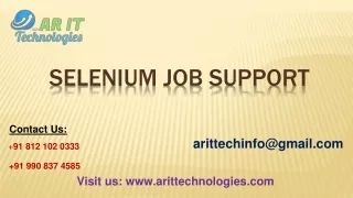 Selenium Job Support | Selenium Online Job Support - AR IT