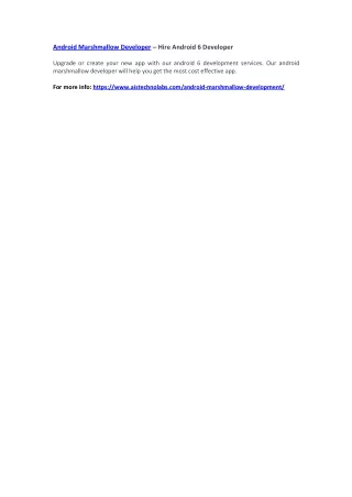 android marshmallow developer hire android