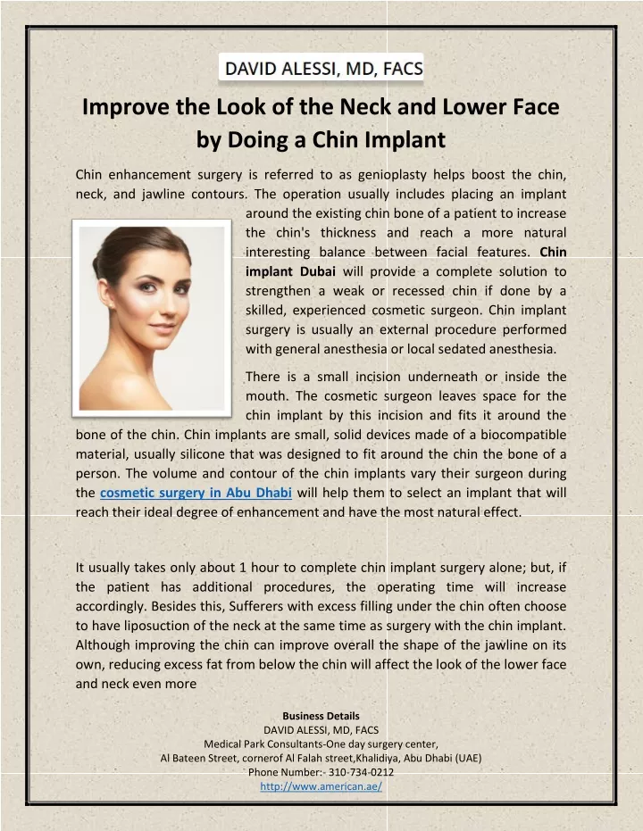 improve the look of the neck and lower face