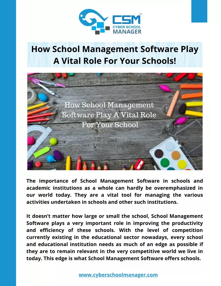 how school management software play a vital role