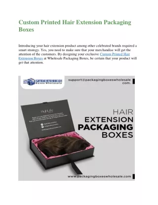Custom Printed Hair Extension Packaging Boxes