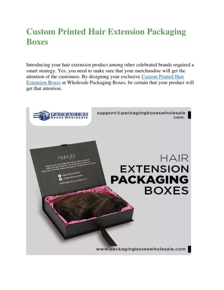 custom printed hair extension packaging boxes