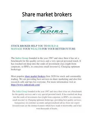 Share market brokers