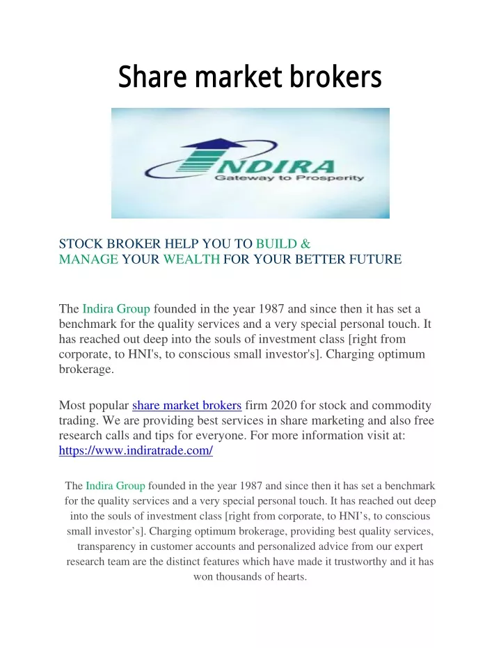 share market brokers
