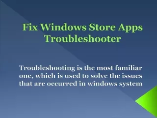 fix windows store apps troubleshooter