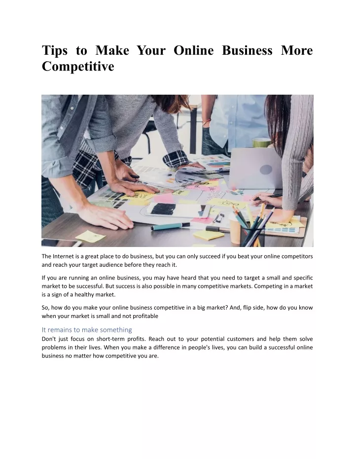 tips to make your online business more competitive