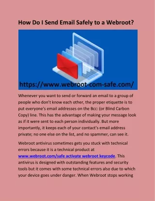 how do i send email safely to a webroot
