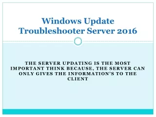 windows update troubleshooter server 2016