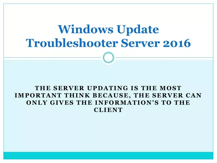 windows update troubleshooter server 2016
