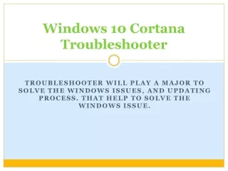 windows 10 cortana troubleshooter