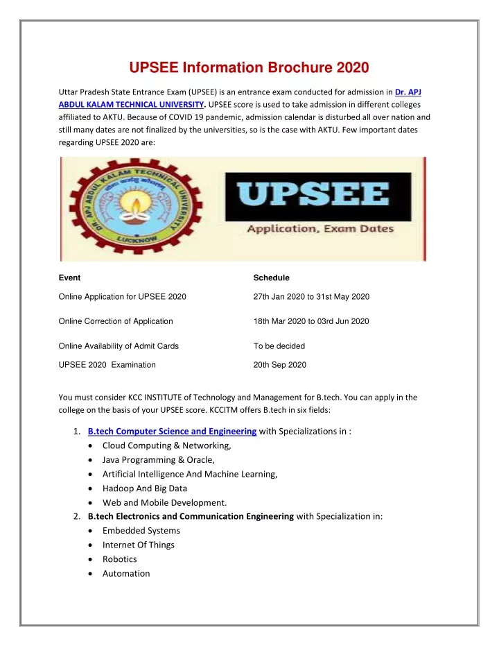 upsee information brochure 2020