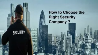 How to choose the right security company ?