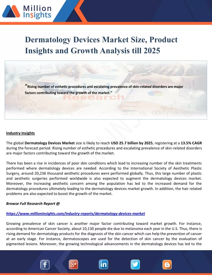 dermatology devices market size product insights