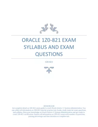 oracle 1z0 821 exam syllabus and exam questions