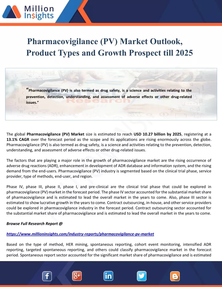 pharmacovigilance pv market outlook product types