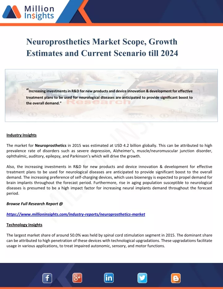 neuroprosthetics market scope growth estimates
