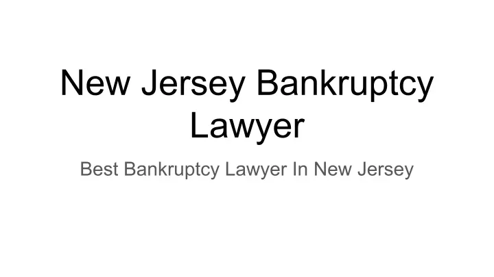 new jersey bankruptcy lawyer