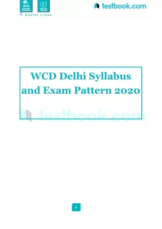 WCD Delhi Syllabus and Exam Pattern