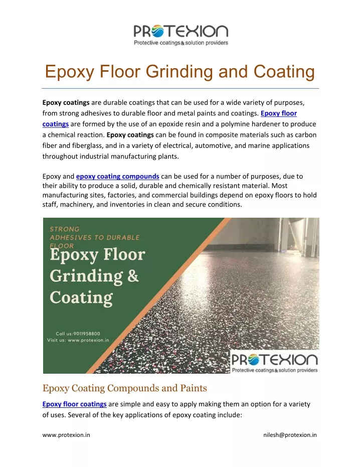 epoxy floor grinding and coating