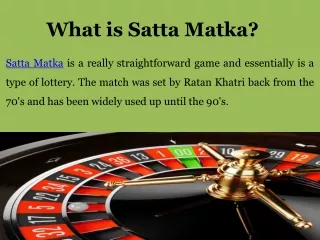 what is satta matka
