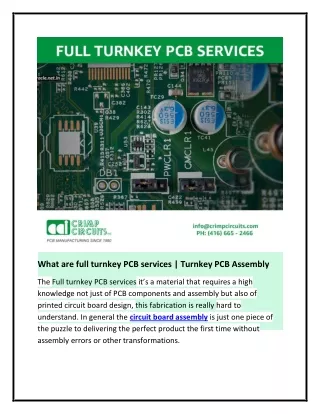 What are full turnkey PCB services