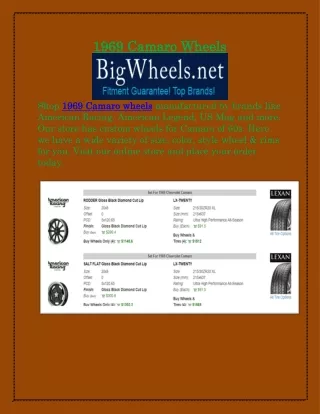 Buy 1969 Camaro Wheels Online
