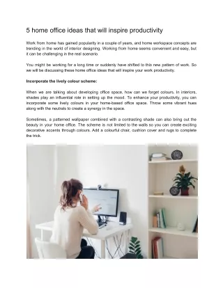 5 home office ideas that will inspire