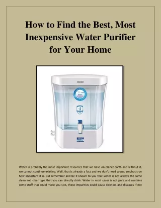 water purifier brands