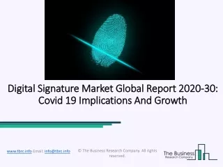 Global Digital Signature Market Opportunities And Strategies To 2030