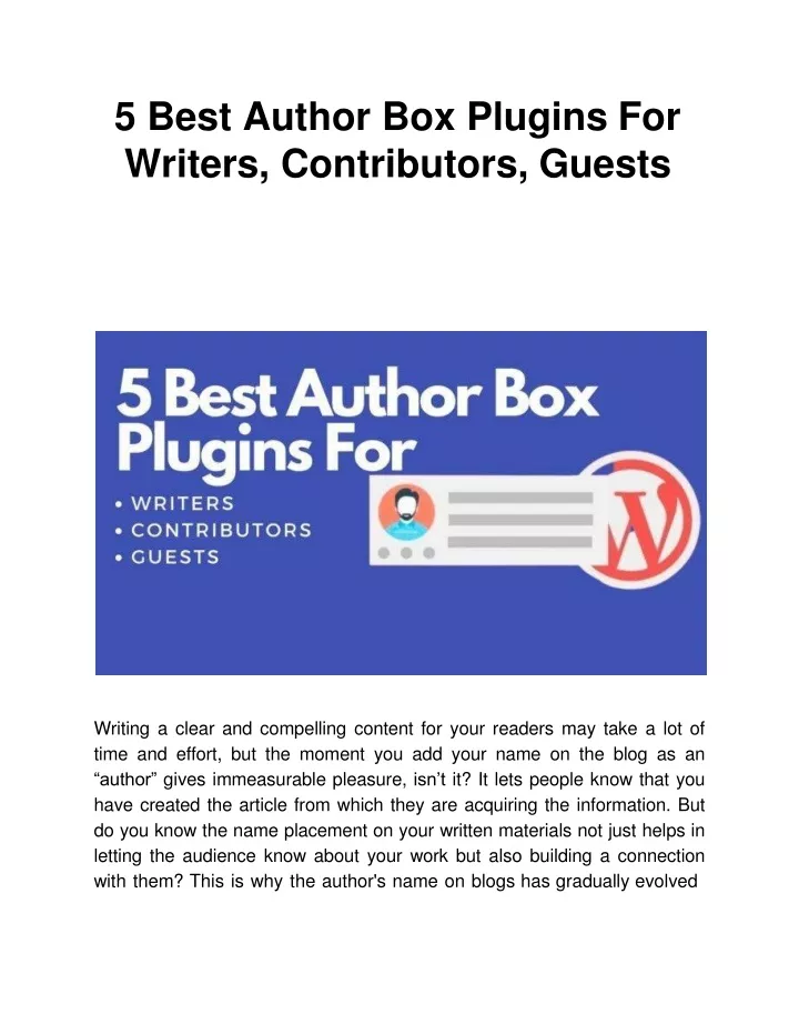 5 best author box plugins for writers contributors guests