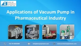 The Importance of Vacuum Pump in the Pharmaceutical Industry
